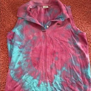 Custom tie-dye Lacoste tank top